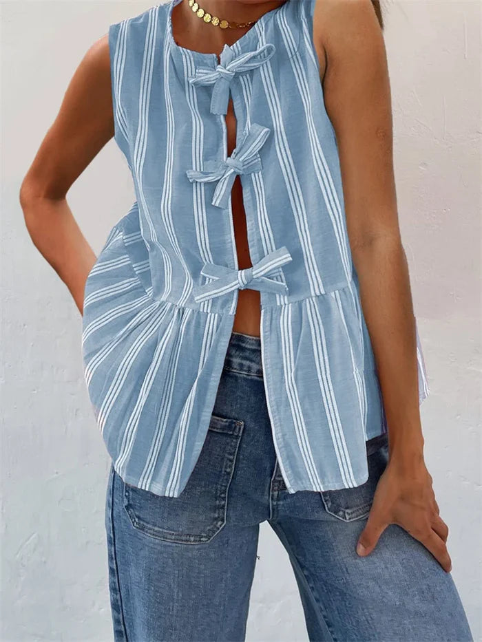 ChicStripe™ - Komfortabel Kvinder Stribet Bluse